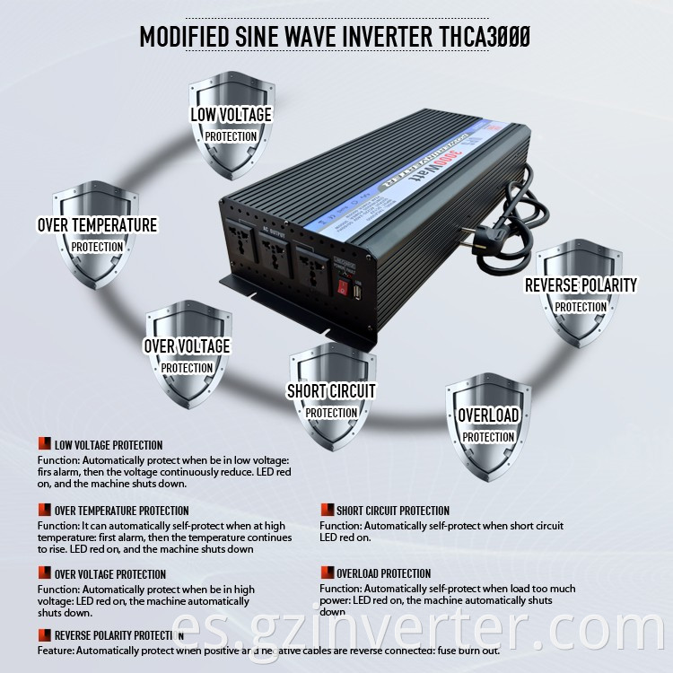 3 sockets solar inverter with charger